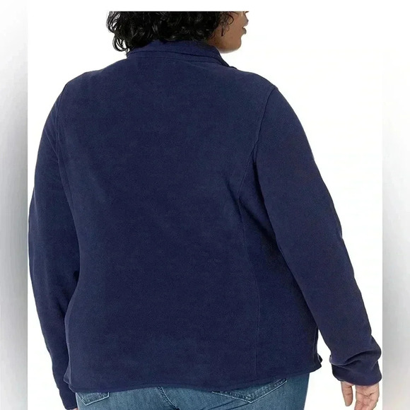 🆕 Amazon Essentials Women's Blue Quarter Length Zippered Fleece Jacket Size XXL - Picture 2 of 4
